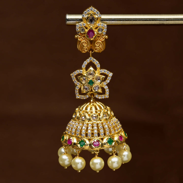 Uncut Polki Jhumka Earrings