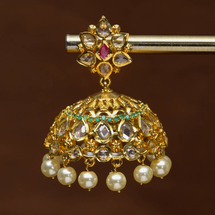 Uncut Polki Jhumka Earrings