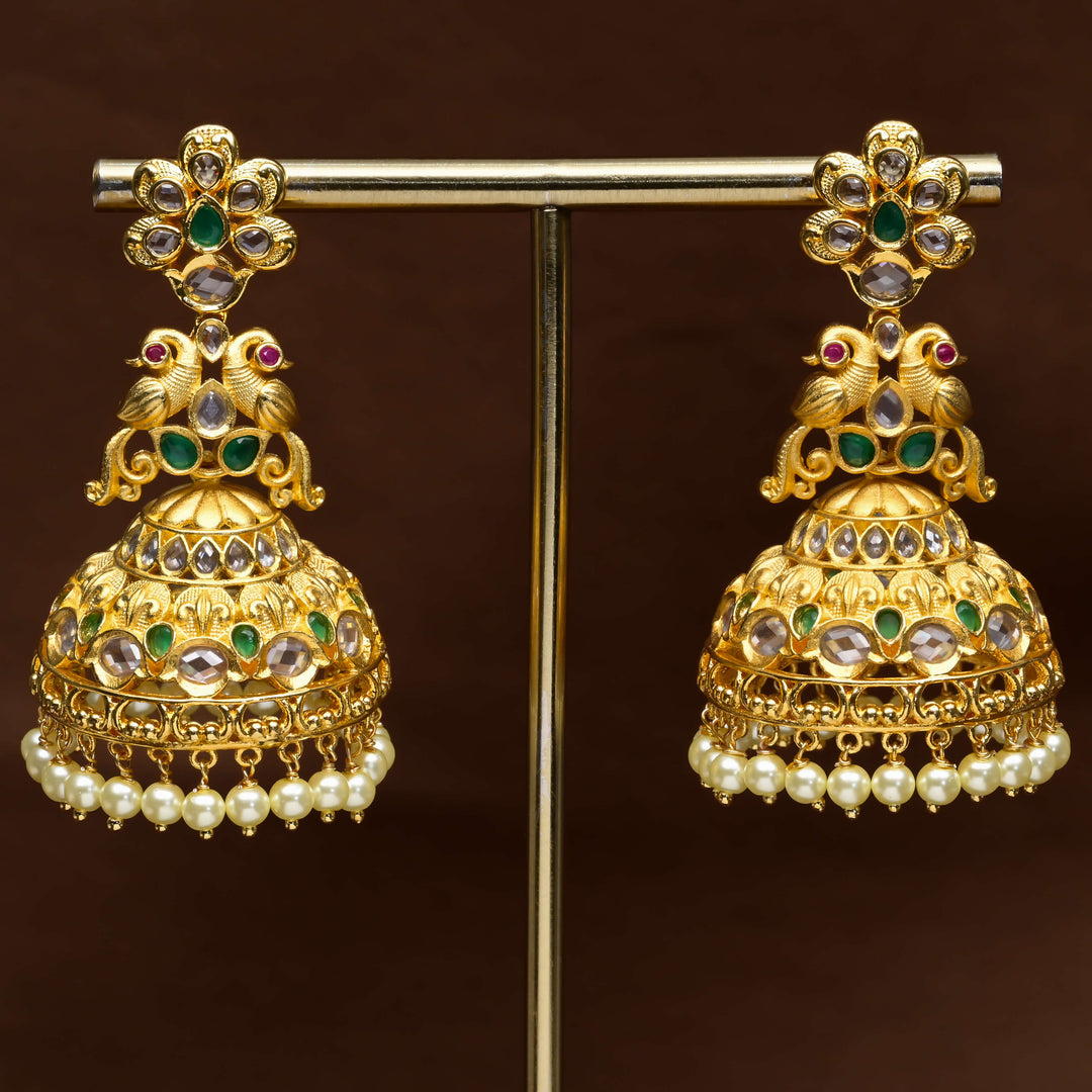 Uncut Polki Jhumka Earrings