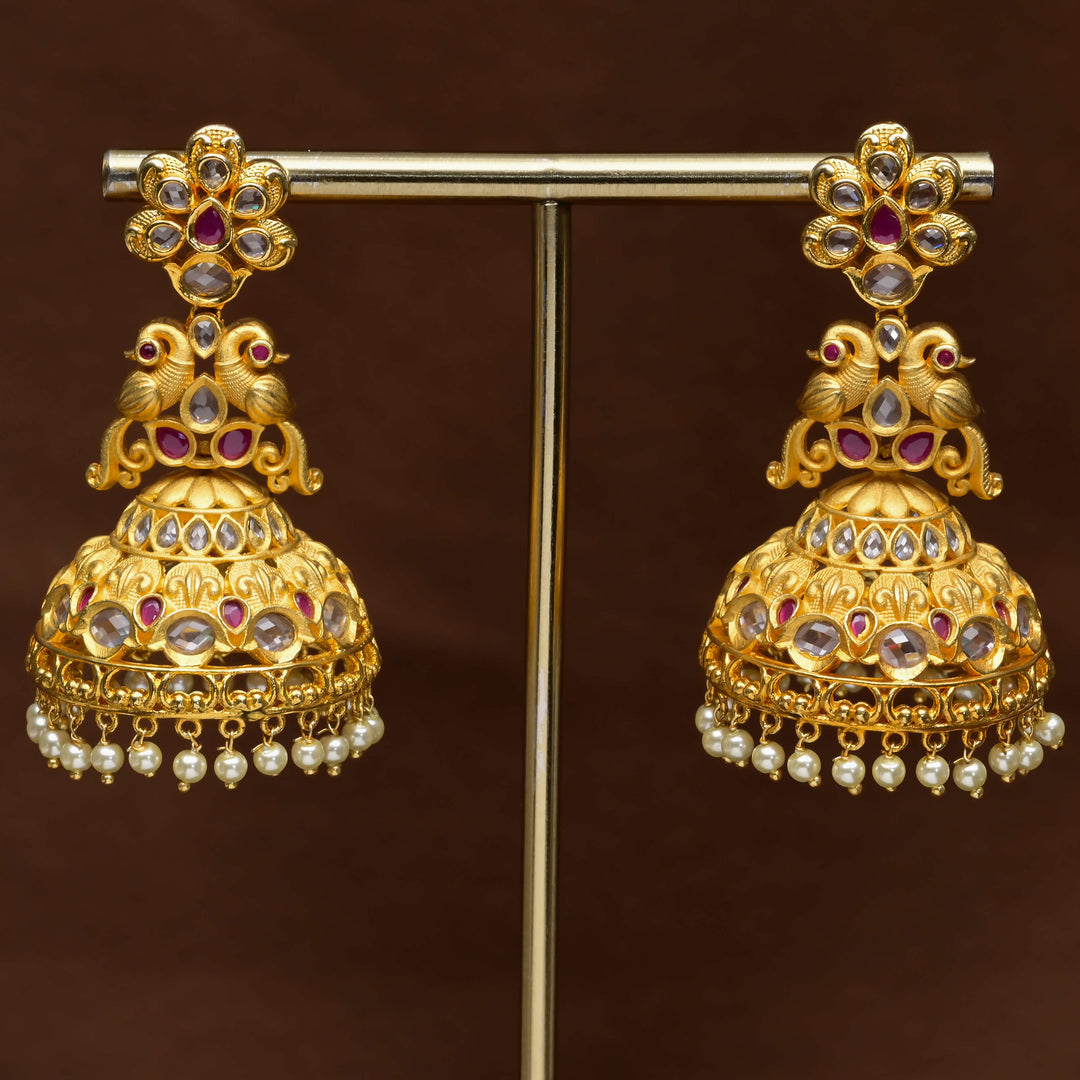 Uncut Polki Jhumka Earrings