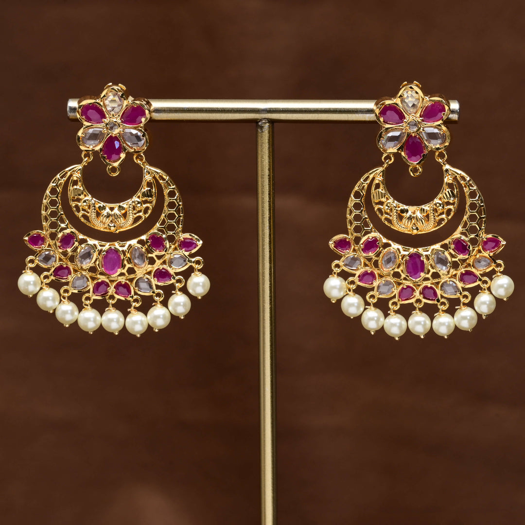 Uncut Polki Chandbali Earrings