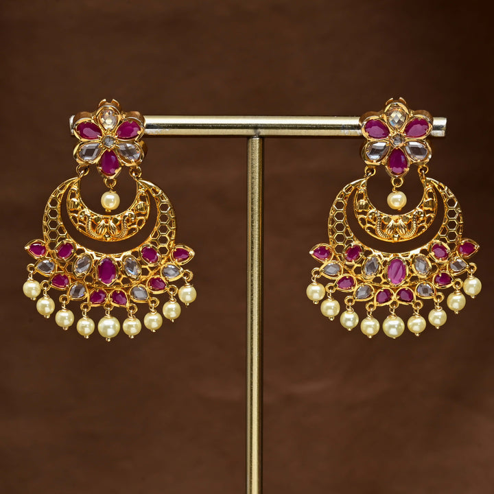 Uncut Polki Chandbali Earrings