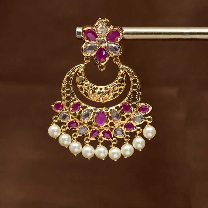 Uncut Polki Chandbali Earrings