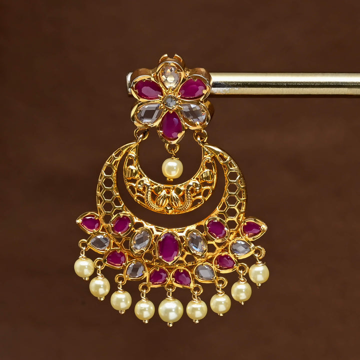 Uncut Polki Chandbali Earrings