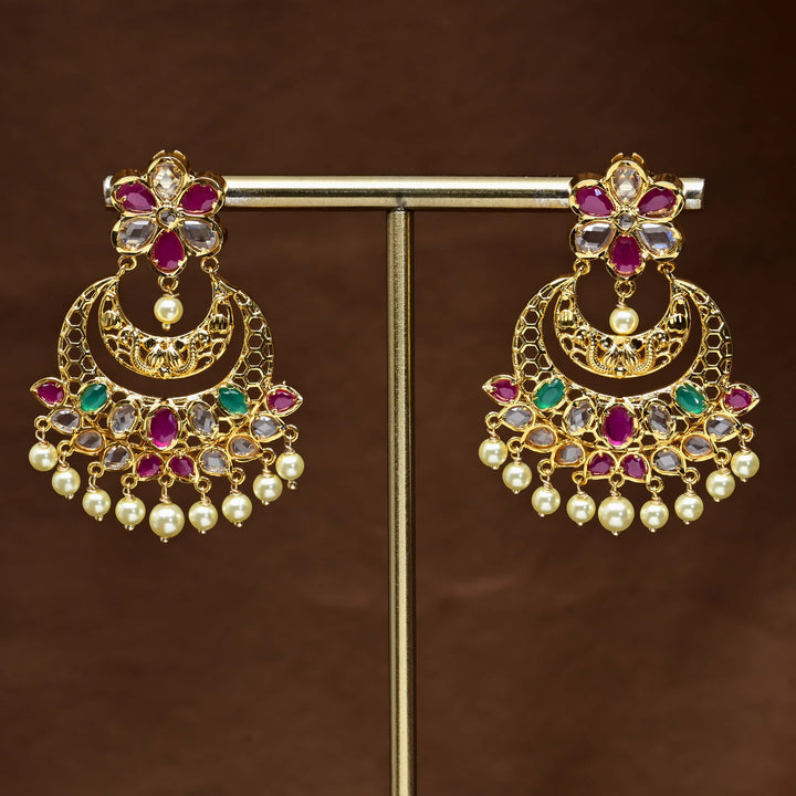 Uncut Polki Chandbali Earrings