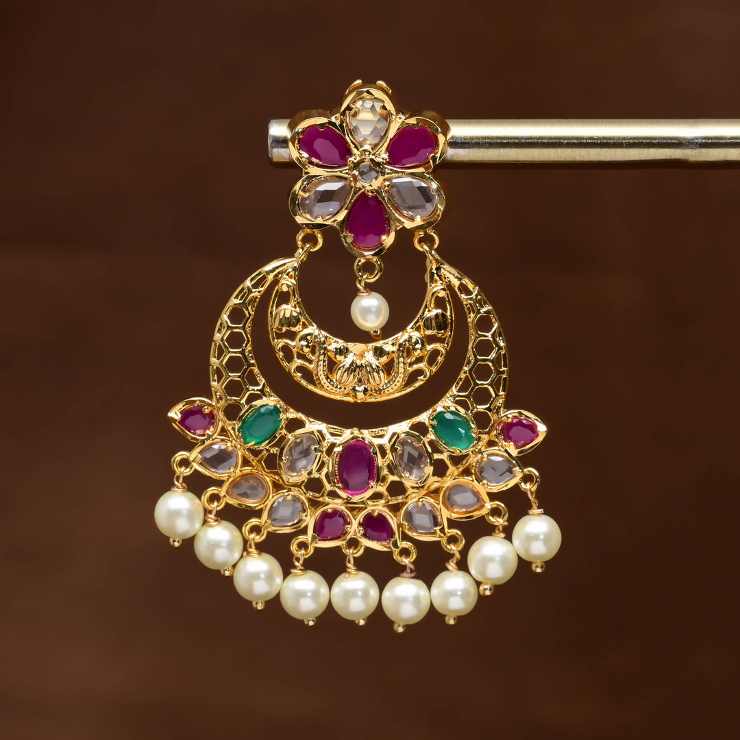 Uncut Polki Chandbali Earrings