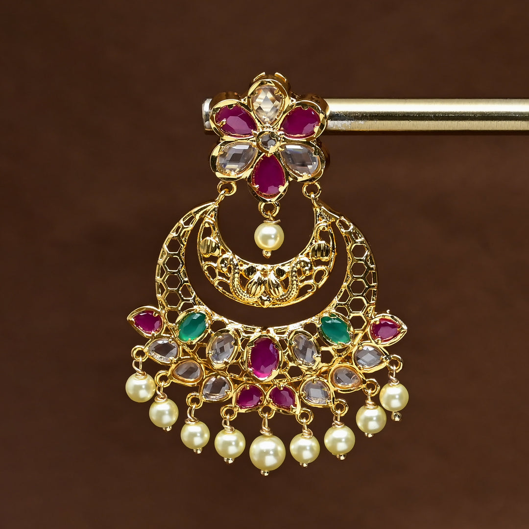 Uncut Polki Chandbali Earrings