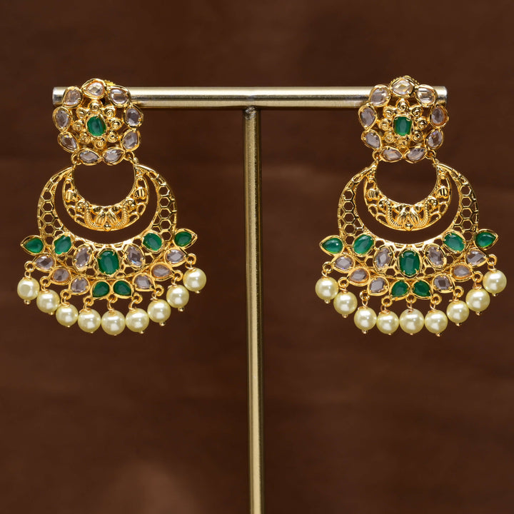 Uncut Polki Chandbali Earrings