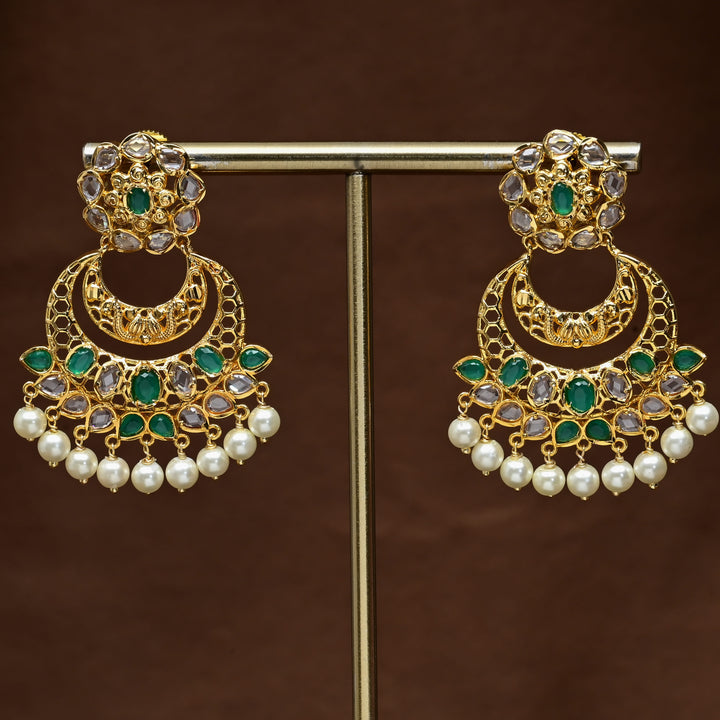 Uncut Polki Chandbali Earrings