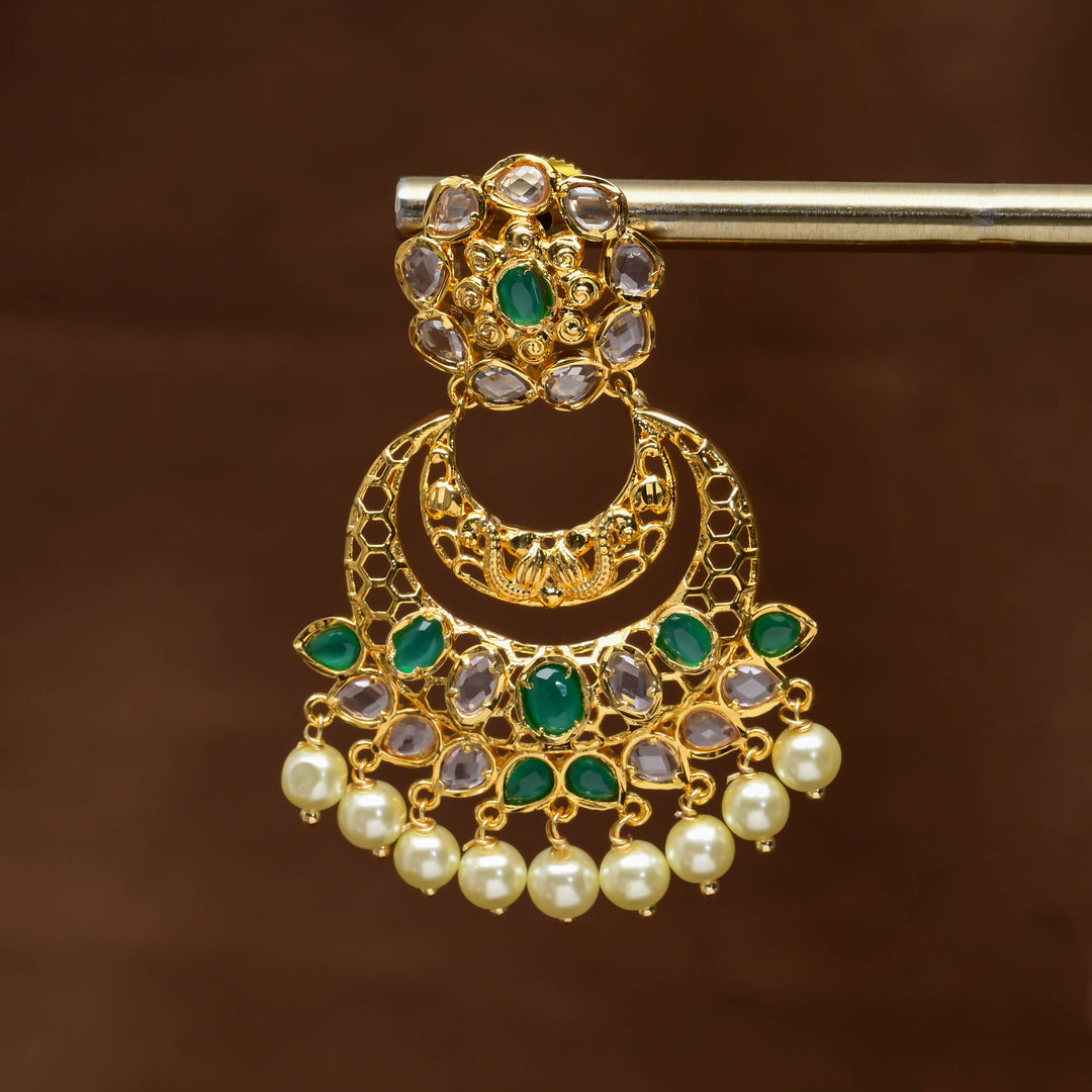 Uncut Polki Chandbali Earrings