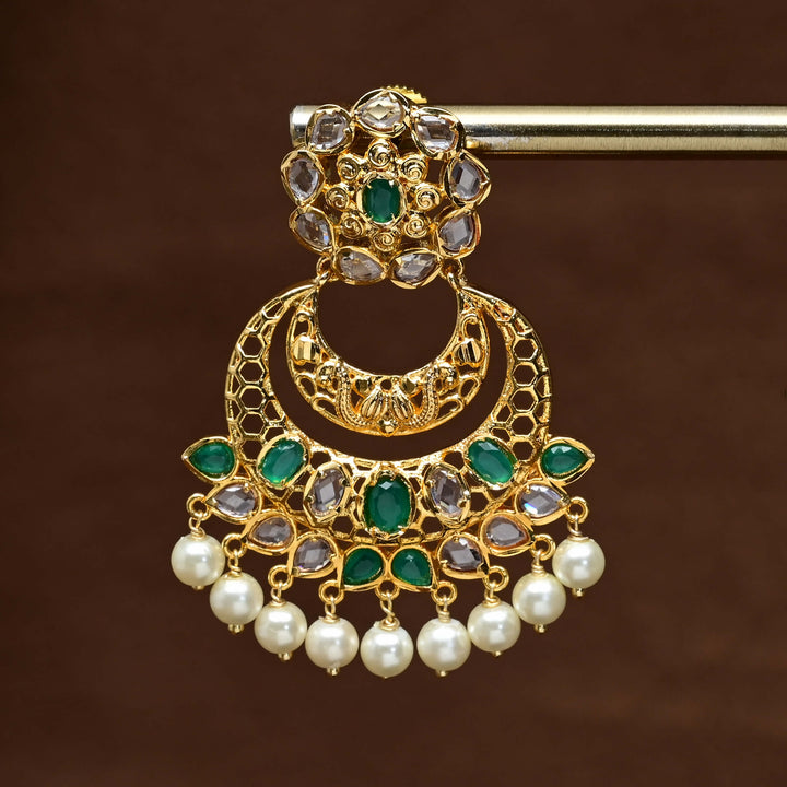Uncut Polki Chandbali Earrings