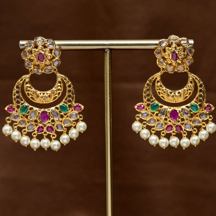 Uncut Polki Chandbali Earrings