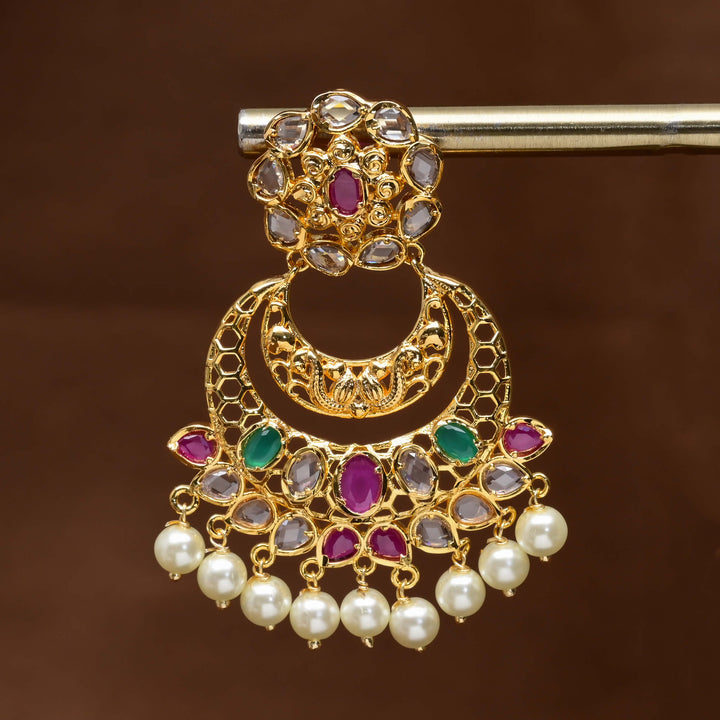 Uncut Polki Chandbali Earrings