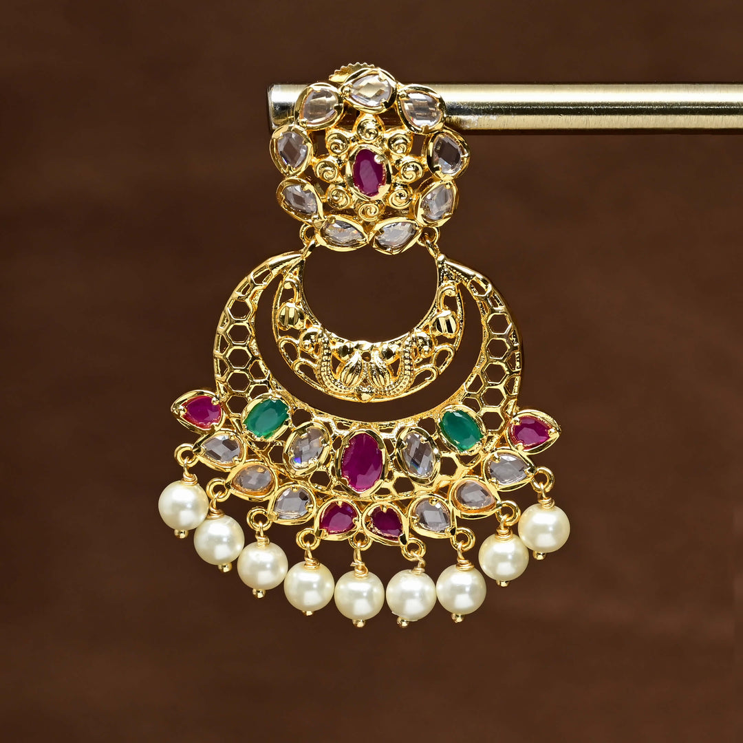Uncut Polki Chandbali Earrings