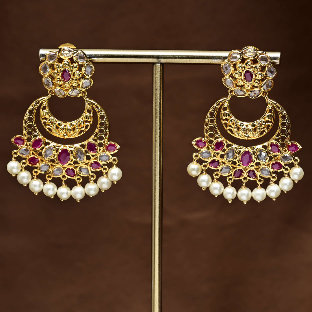 Uncut Polki Chandbali Earrings