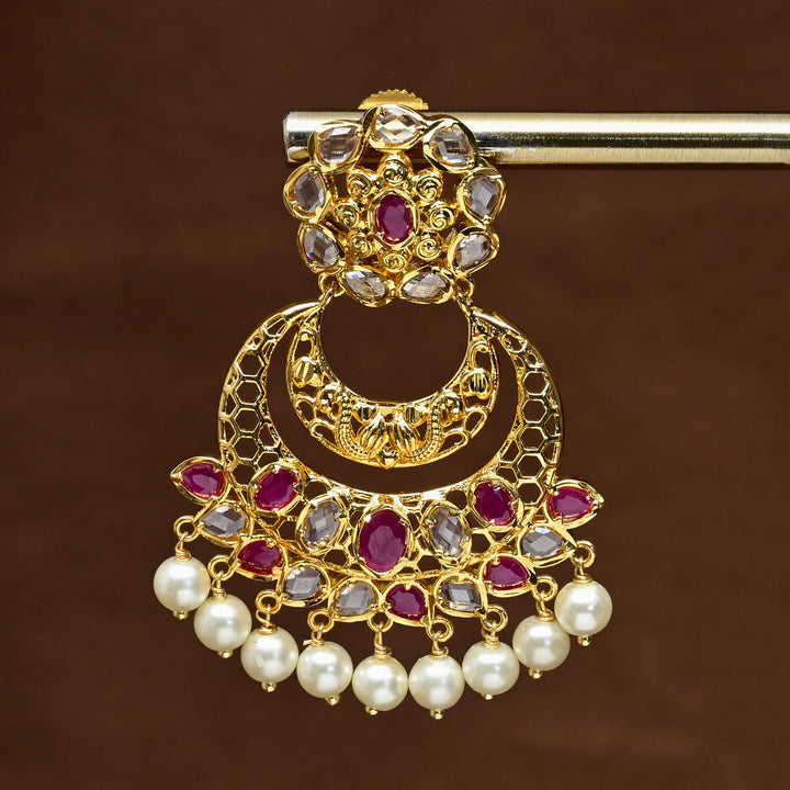 Uncut Polki Chandbali Earrings