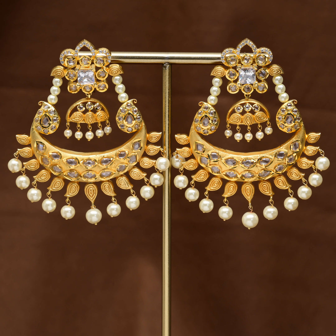 Uncut Polki Chandbali Earrings