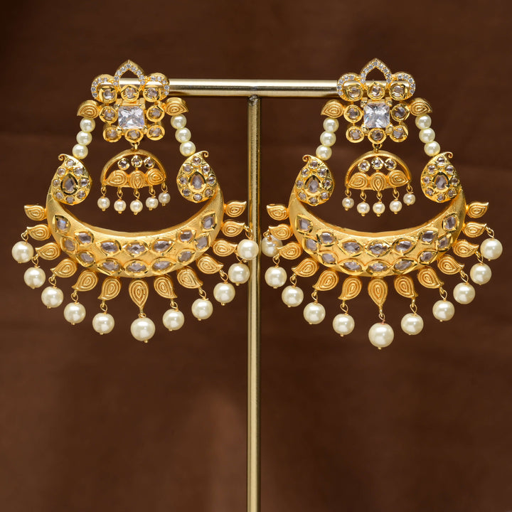 Uncut Polki Chandbali Earrings