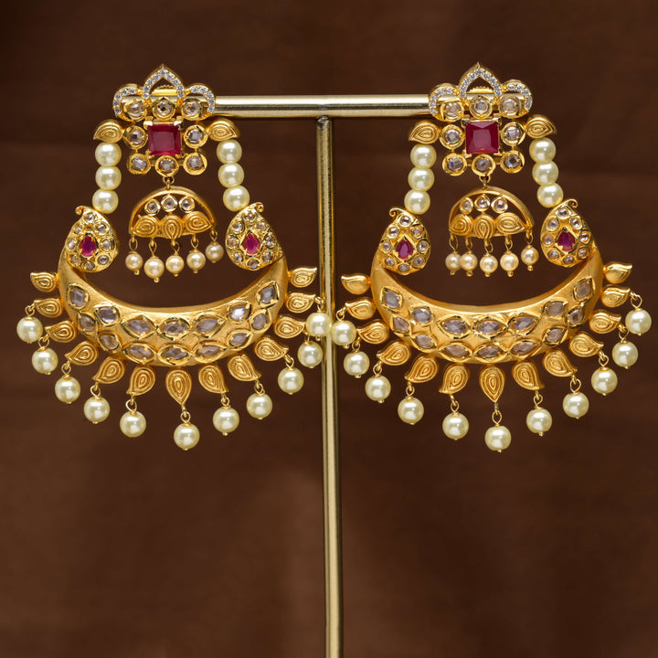 Uncut Polki Chandbali Earrings