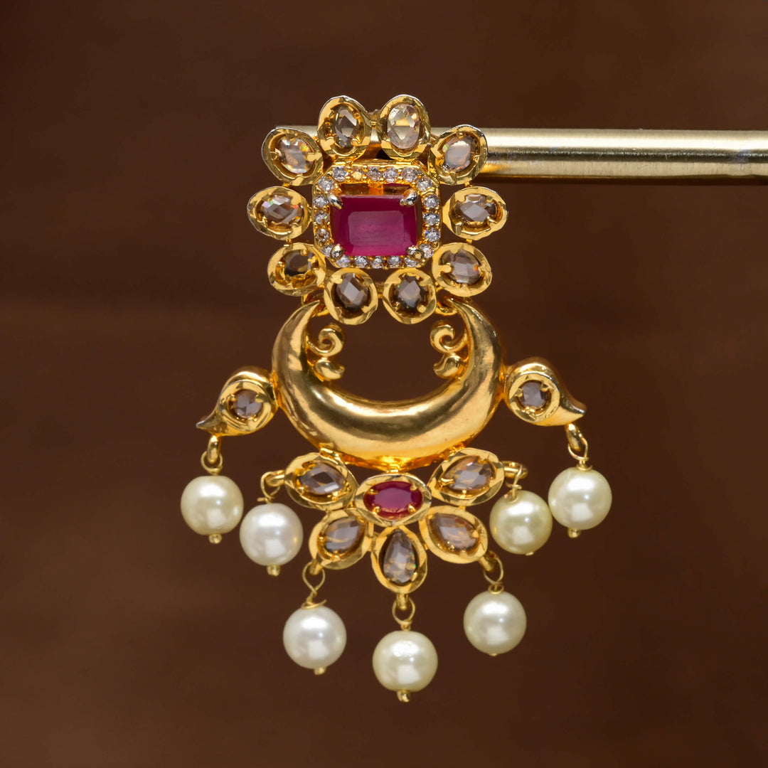 Uncut Polki Chandbali Earrings