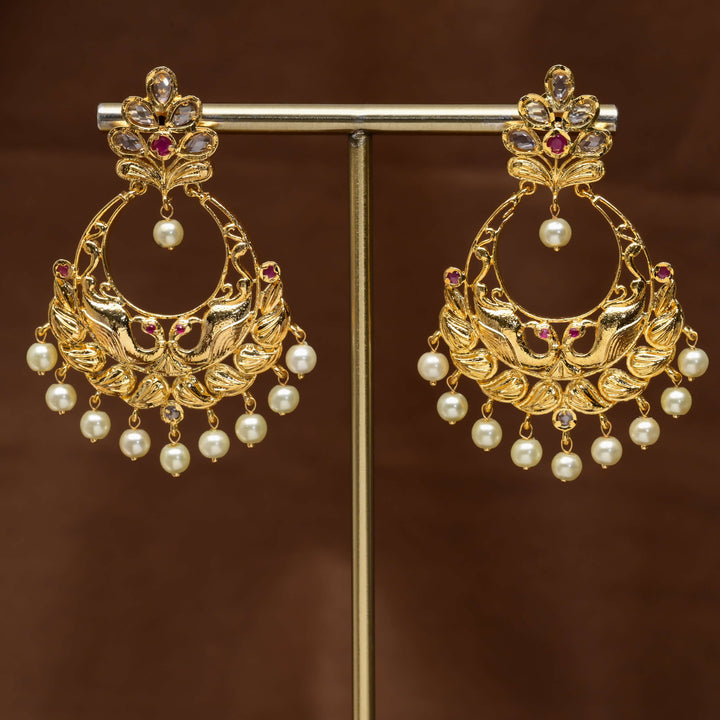 Uncut Polki Chandbali Earrings