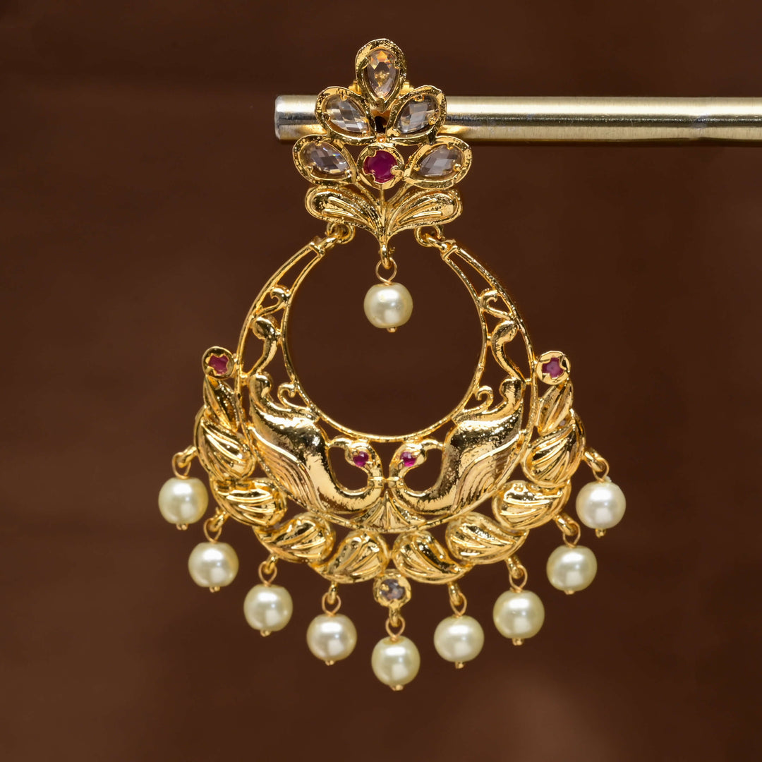 Uncut Polki Chandbali Earrings
