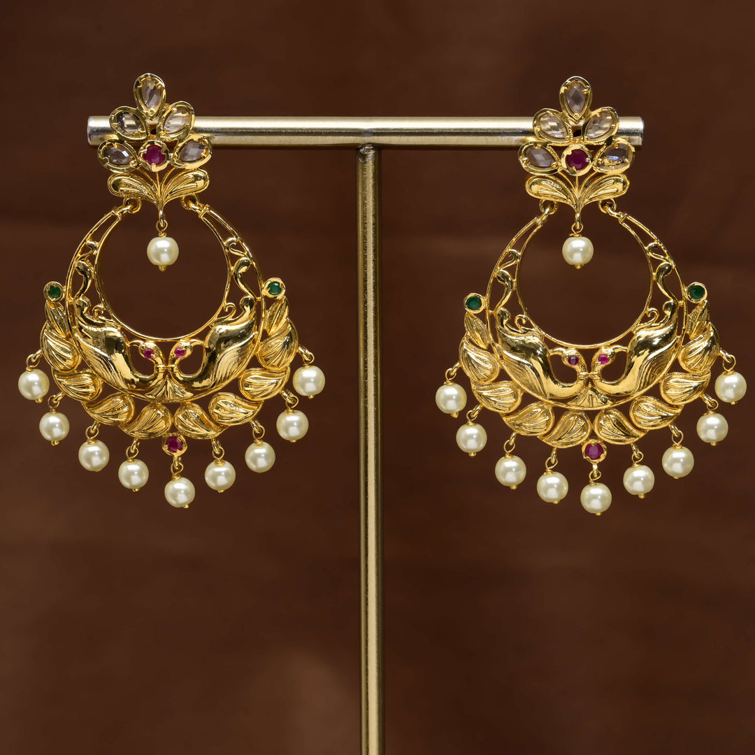 Uncut Polki Chandbali Earrings