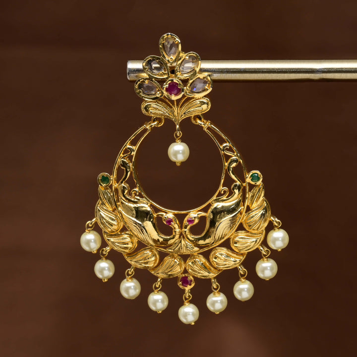 Uncut Polki Chandbali Earrings