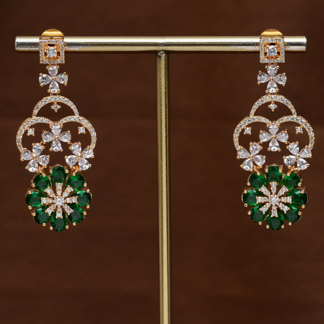 CZ Gold Finish Earrings