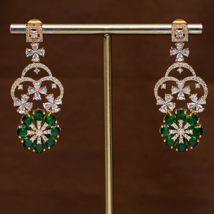 CZ Gold Finish Earrings