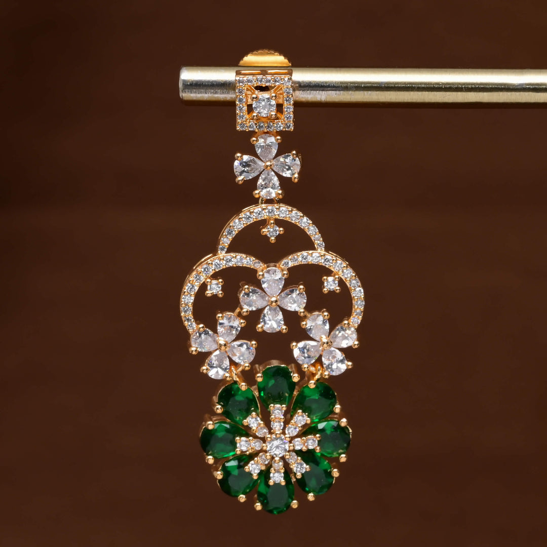 CZ Gold Finish Earrings