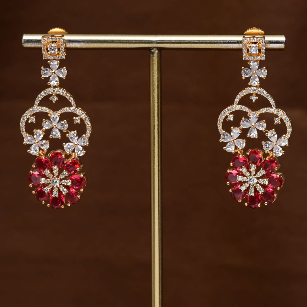 CZ Gold Finish Earrings