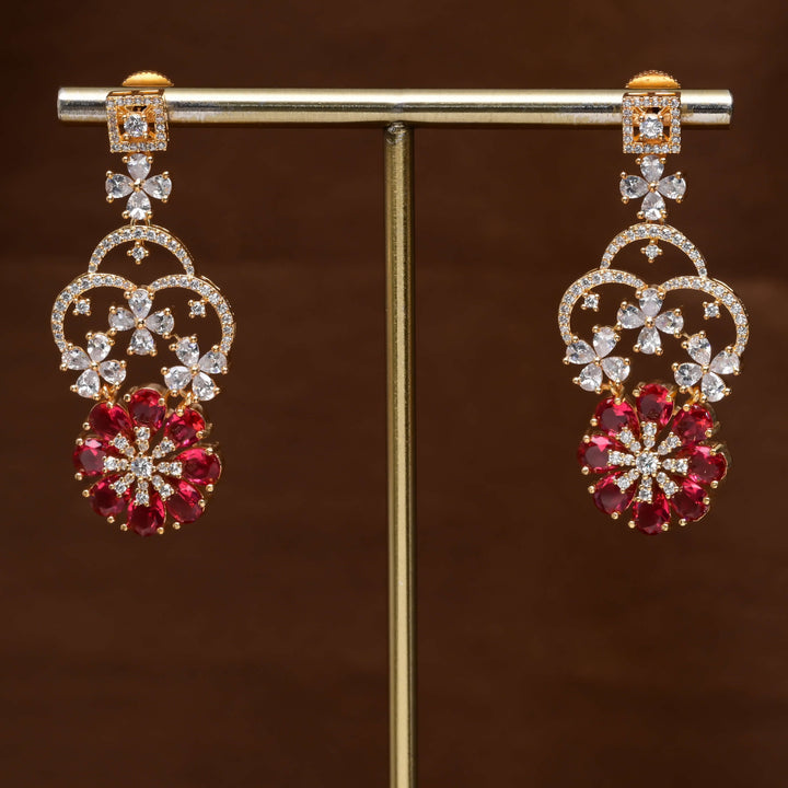 CZ Gold Finish Earrings