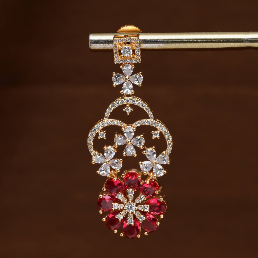 CZ Gold Finish Earrings