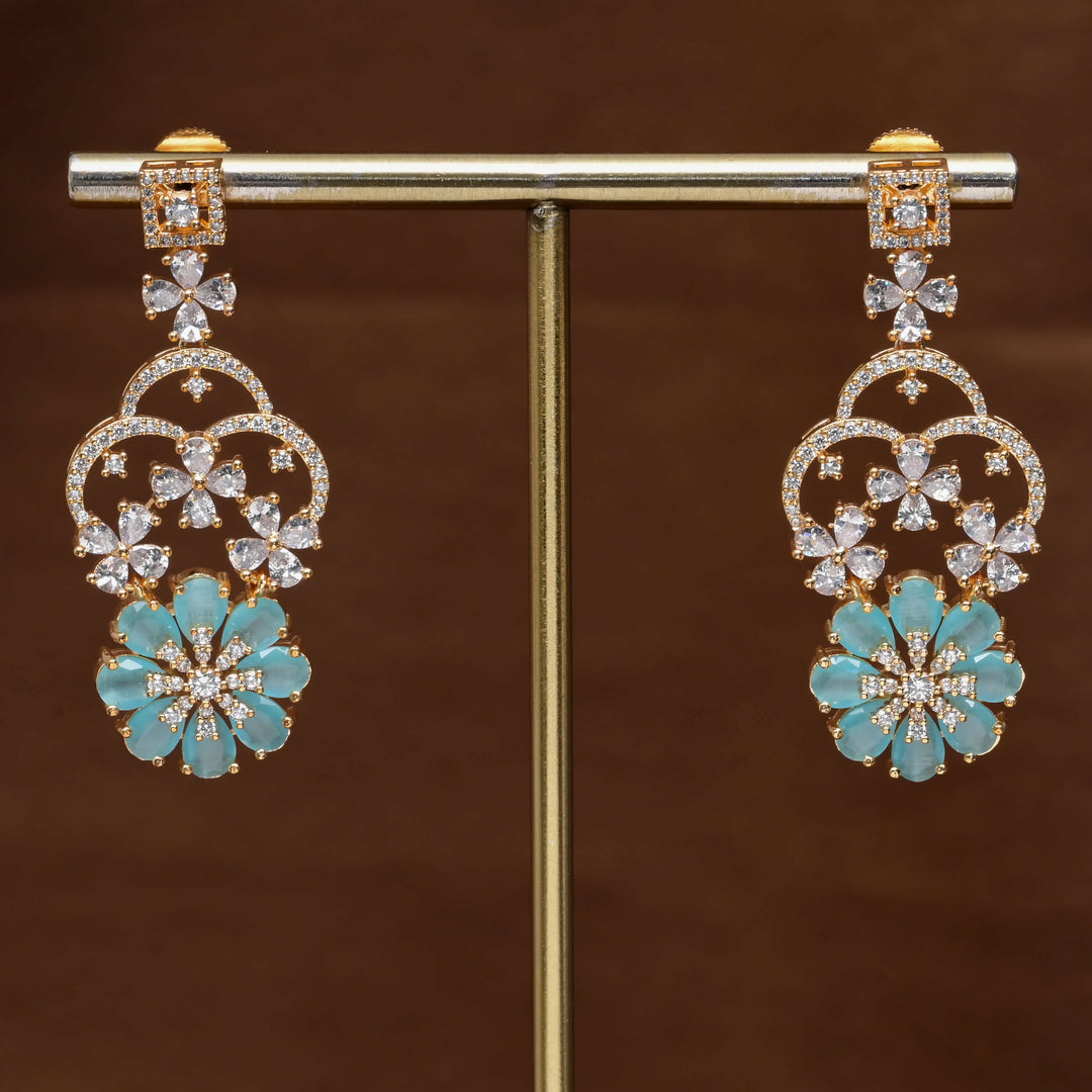 CZ Gold Finish Earrings