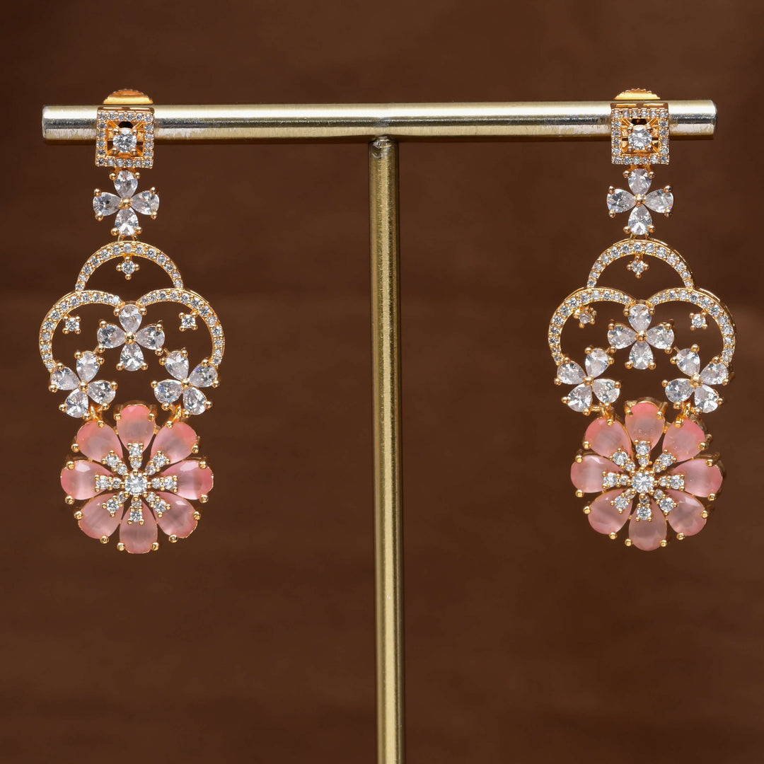 CZ Gold Finish Earrings