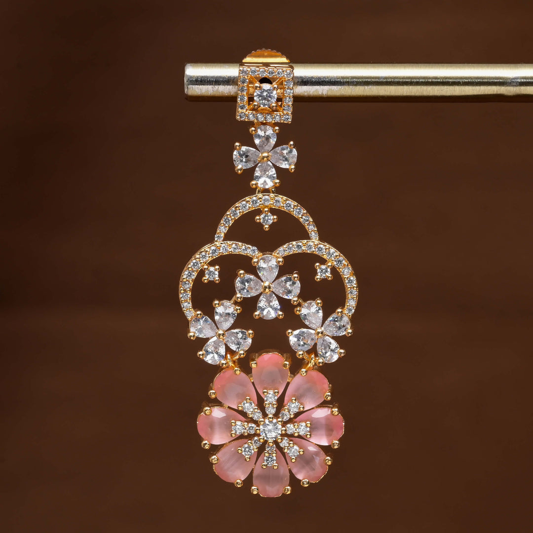 CZ Gold Finish Earrings