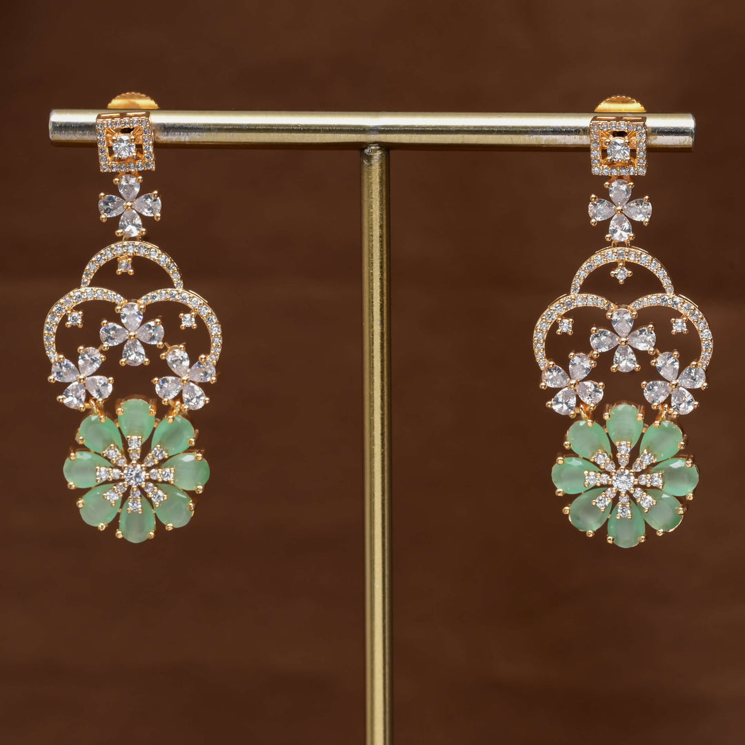 CZ Gold Finish Earrings