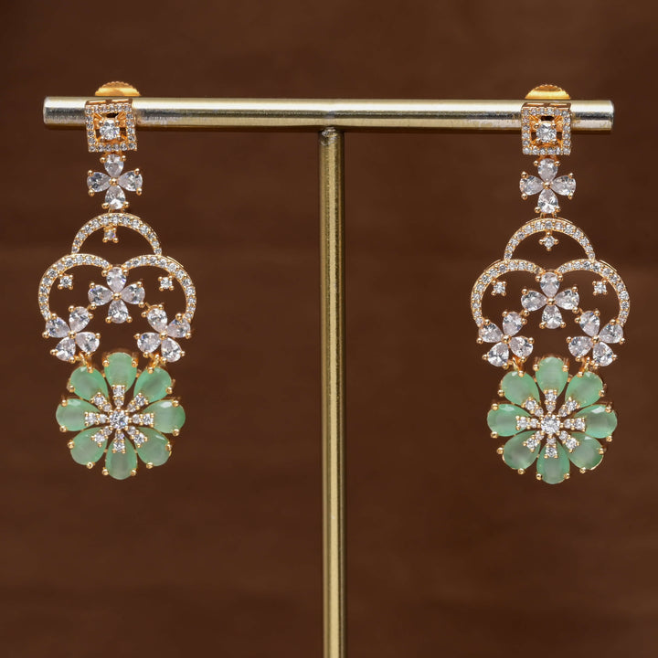 CZ Gold Finish Earrings