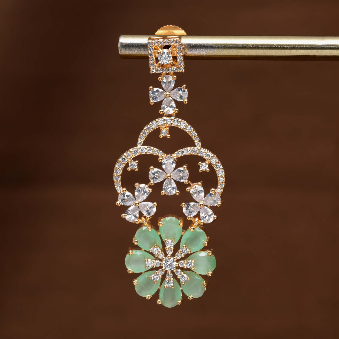 CZ Gold Finish Earrings