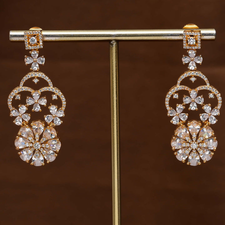 CZ Gold Finish Earrings
