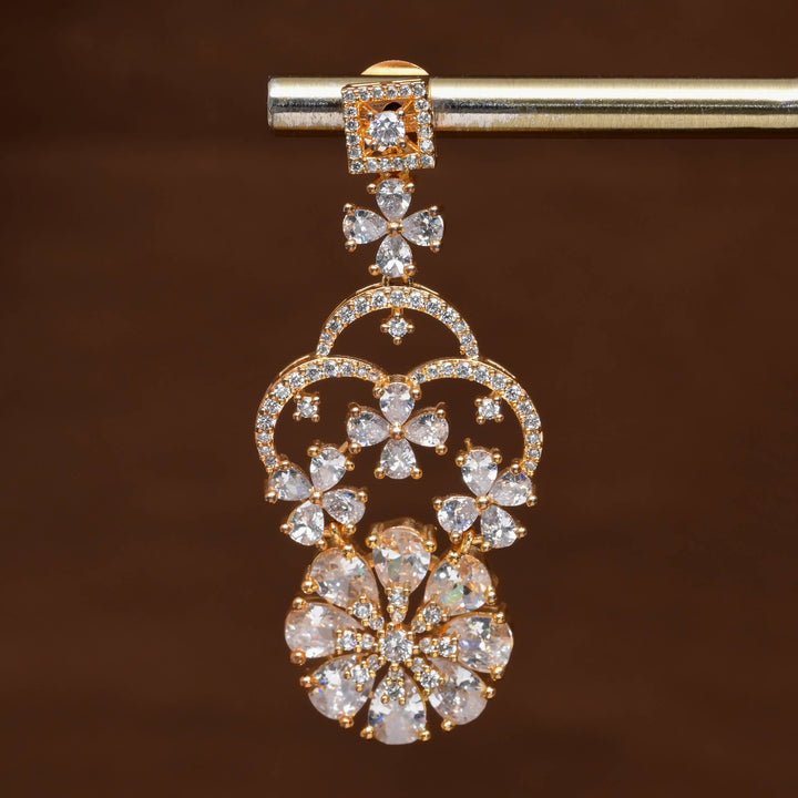 CZ Gold Finish Earrings