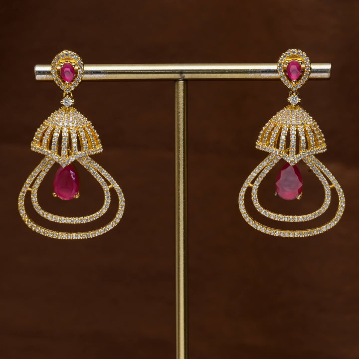 CZ Gold Finish Earrings