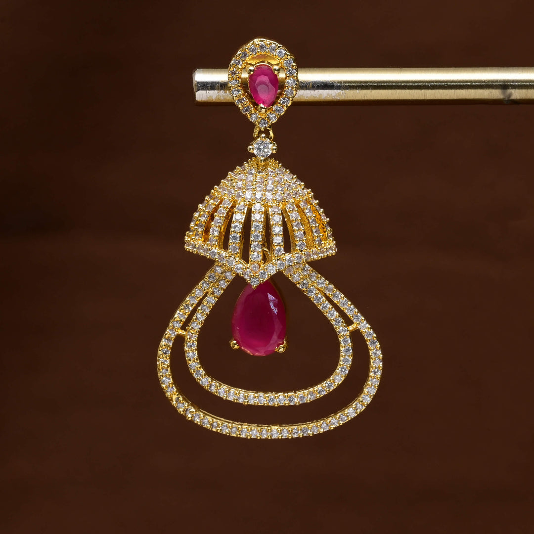 CZ Gold Finish Earrings