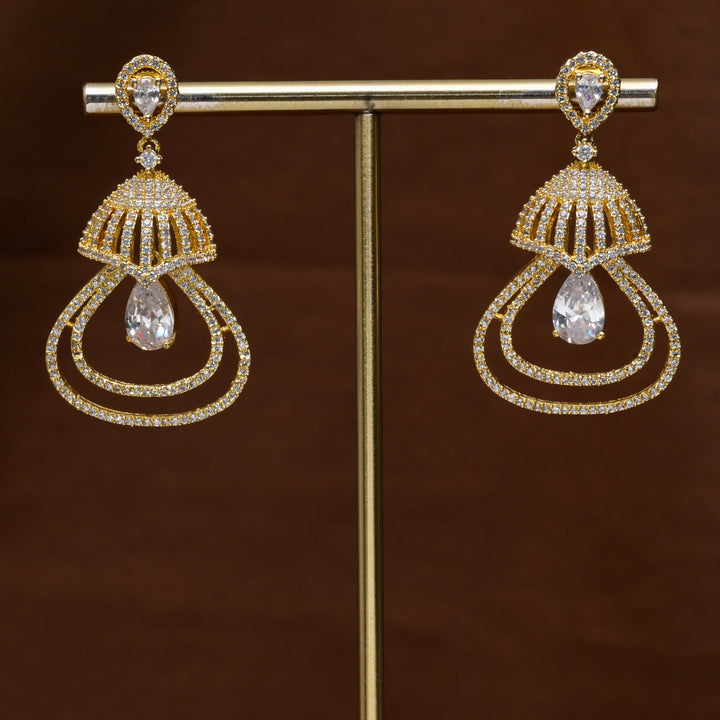 CZ Gold Finish Earrings
