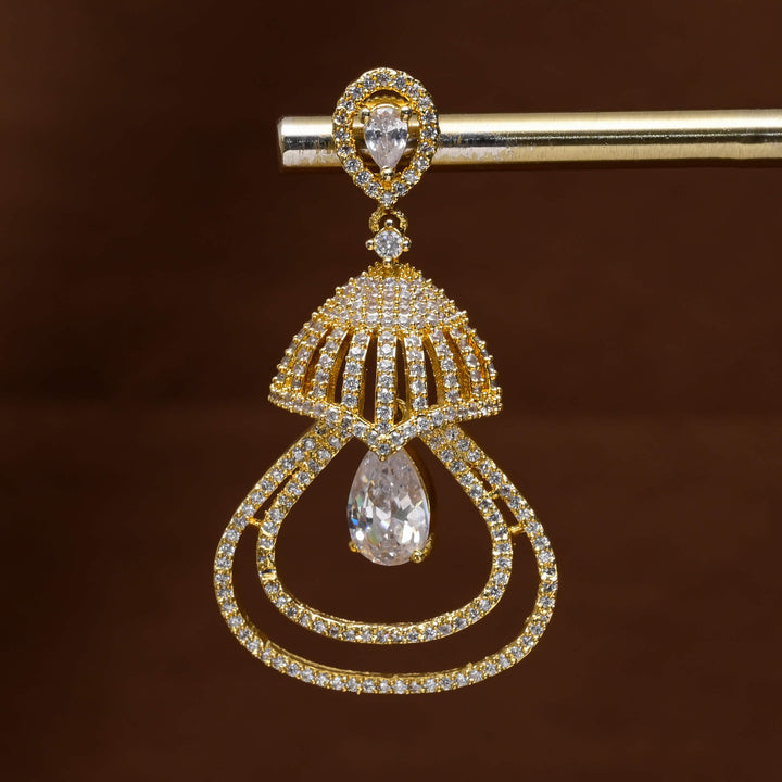 CZ Gold Finish Earrings