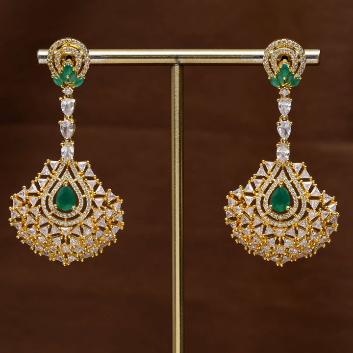 CZ Gold Finish Earrings