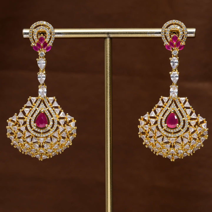 CZ Gold Finish Earrings