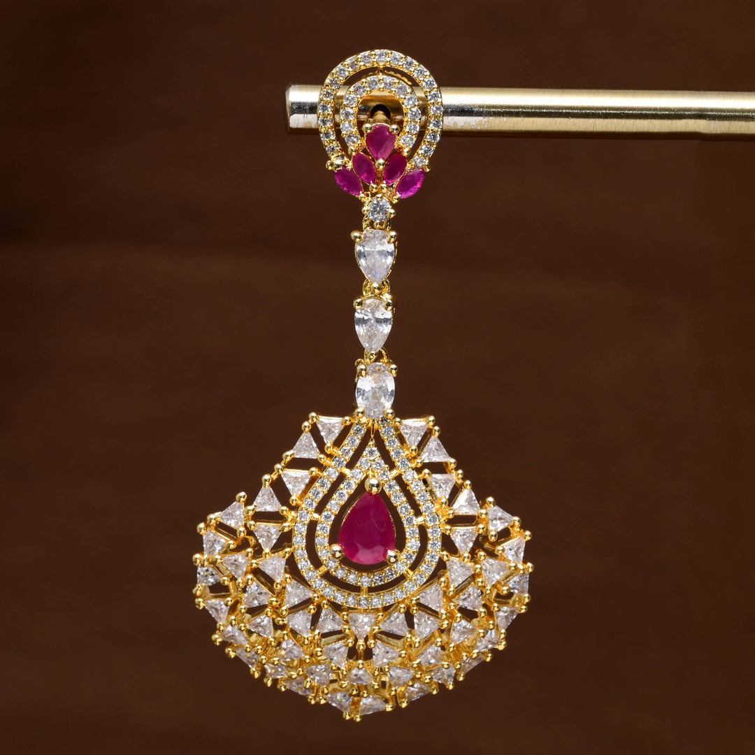 CZ Gold Finish Earrings