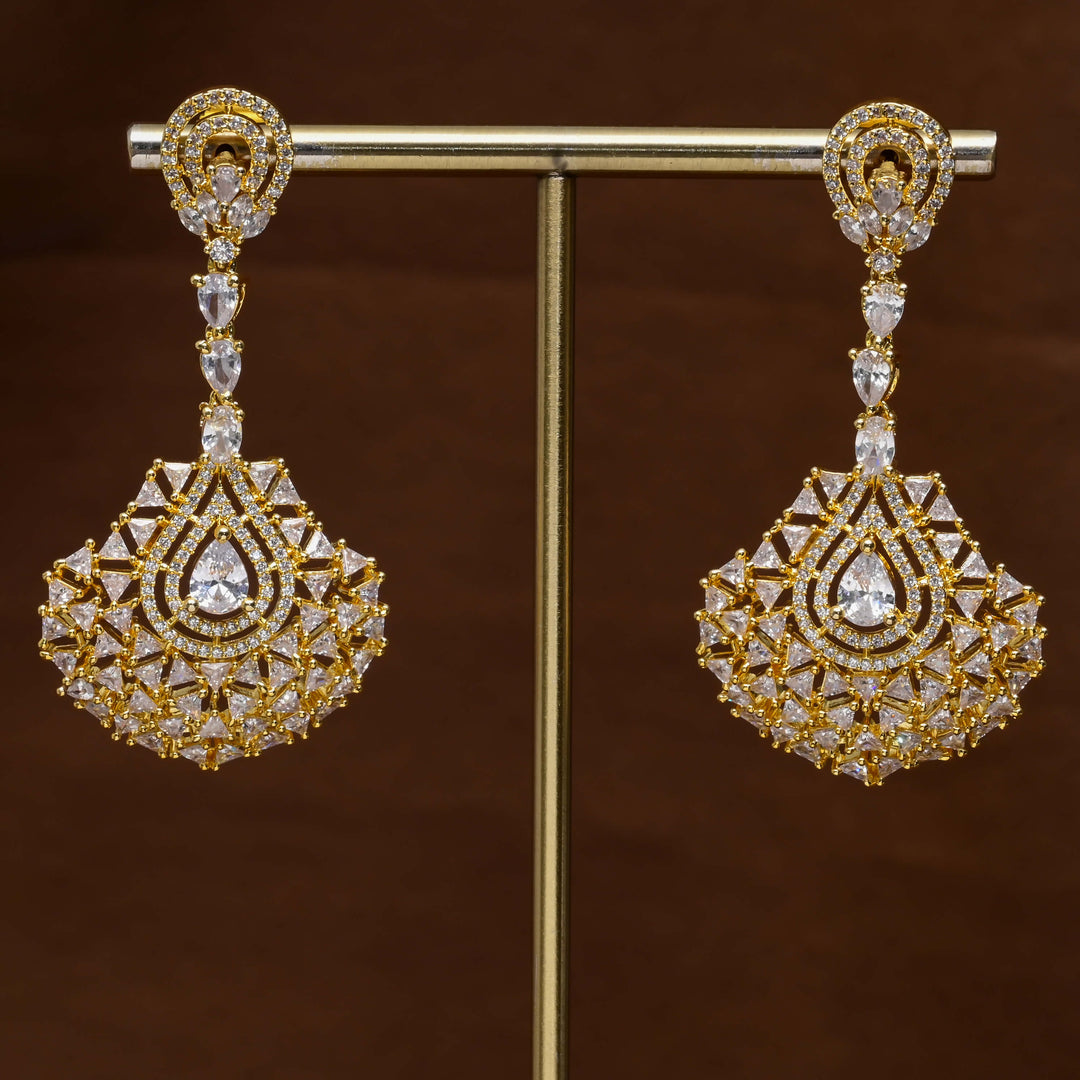 CZ Gold Finish Earrings